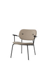 Menu Co Lounge Chair Lupo Textile Back & Seat / Black Oak Arms 