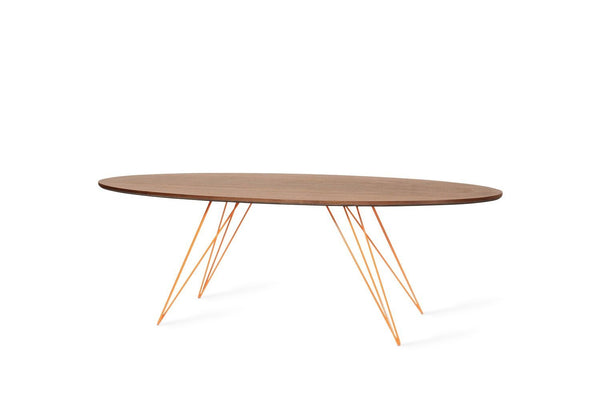 Tronk Williams Coffee Table - Oval Thin Maple Blood Red