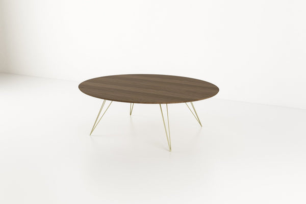 Tronk Williams Coffee Table - Oval Thin Maple Blood Red