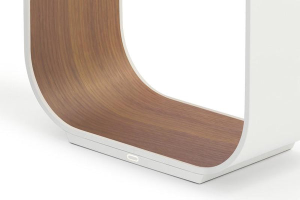 Pablo Contour Table Lamp White & White Oak Small 