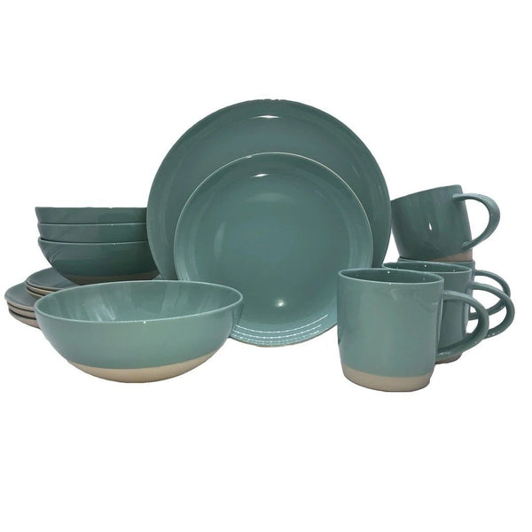 Canvas Home Shell Bisque 16 Piece Place Setting Blue 