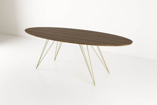 Tronk Williams Coffee Table - Oval Thin Maple Blood Red