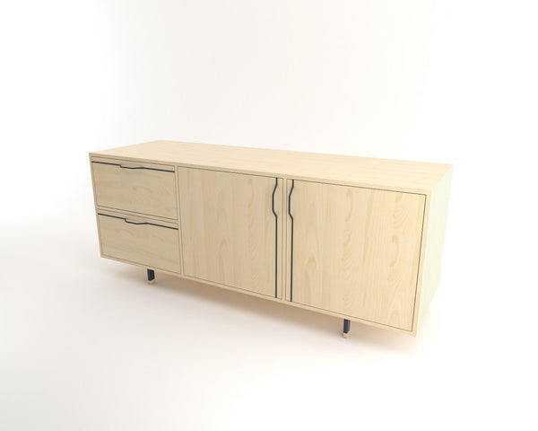 Tronk Chapman Small Credenza Storage Unit Walnut Black 