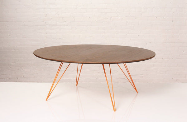 Tronk Williams Coffee Table - Oval Thin Maple Blood Red