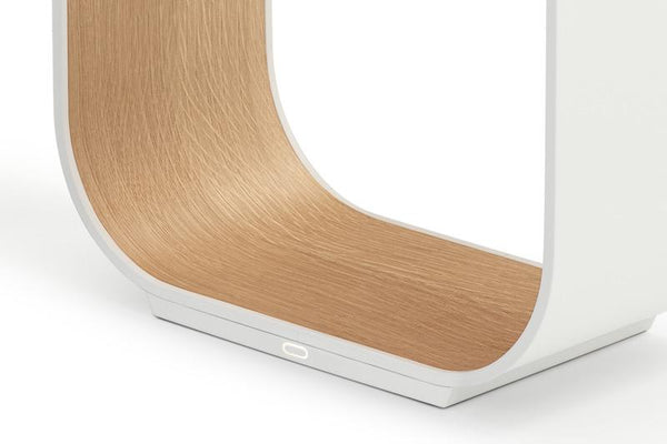 Pablo Contour Table Lamp White & White Oak Small 