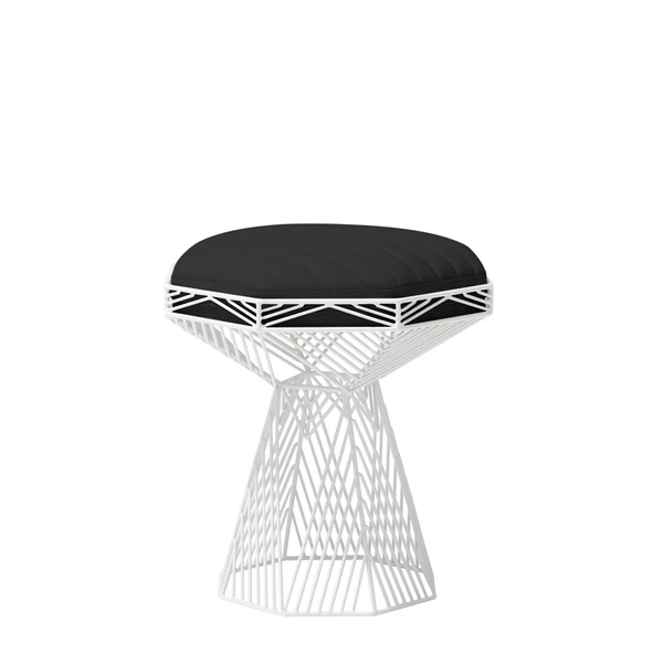 BEND Switch Table / Stool Black White Vegan Leather Seat Pad 