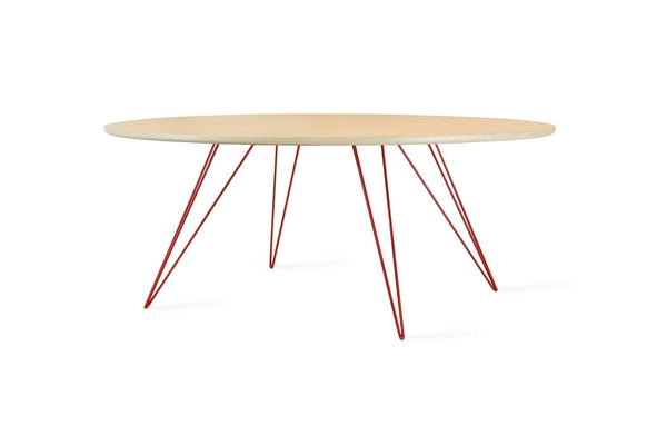 Tronk Williams Coffee Table - Oval Thin Maple Blood Red