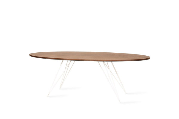 Tronk Williams Coffee Table - Oval Thin Maple Blood Red