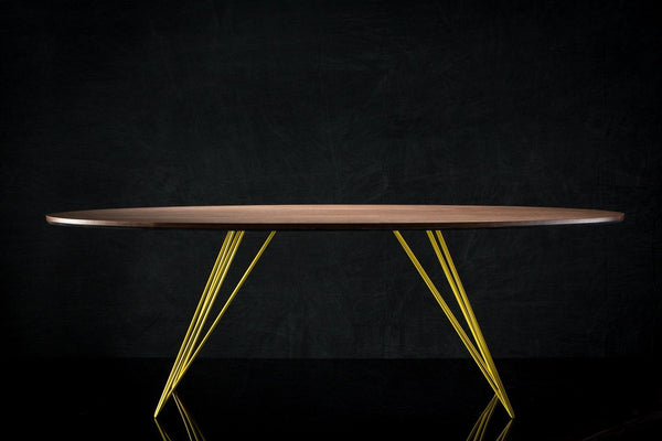 Tronk Williams Coffee Table - Oval Thin Maple Blood Red