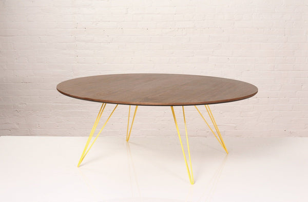Tronk Williams Coffee Table - Oval Thin Maple Blood Red