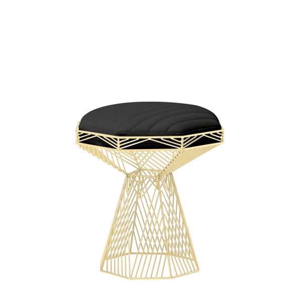 BEND Switch Table / Stool Black White Vegan Leather Seat Pad 