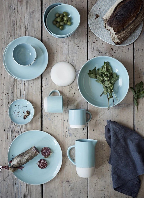 Canvas Home Shell Bisque Mug - Set of 4 Blue 