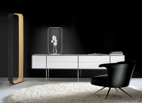 Pablo Contour Floor Lamp White & White Oak 