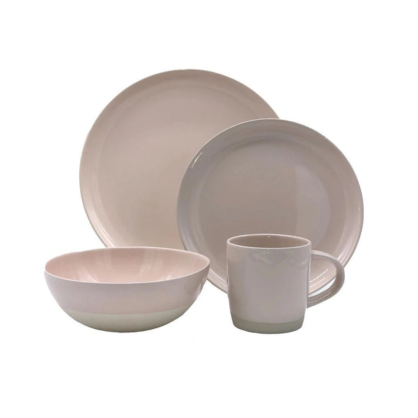 Canvas Home Shell Bisque 4 Piece Place Setting Blue 