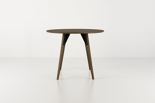 Tronk Clarke Dining Table - Circular Small Walnut Black