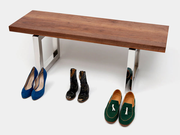 ARTLESS GAX 16 Bench - Wood 48"W X 16"D X 18"H Stainless Steel 