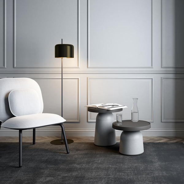TOOU Thick Top Side Table - High Black Top / Eco White Base 