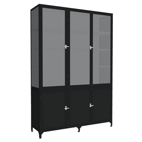 etúHOME 3-Door Glass Storage Cabinet
