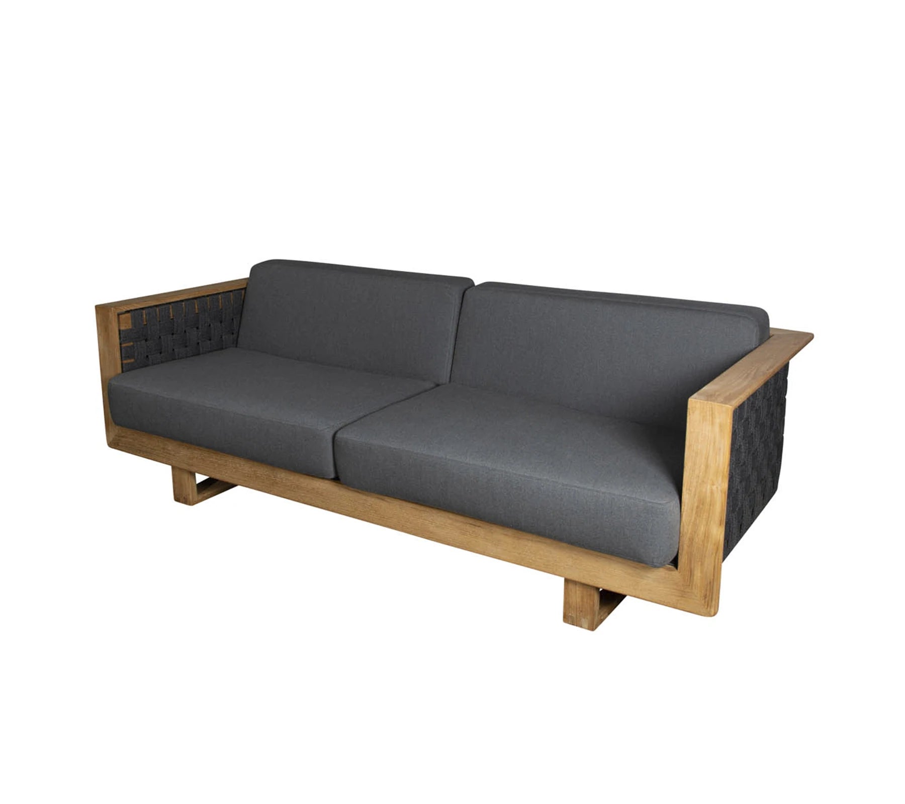 Cane-line Angle 3-Seater Outdoor Sofa Dark Grey / Teak