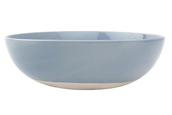 Canvas Home Shell Bisque Round Serving Bowl Blue 
