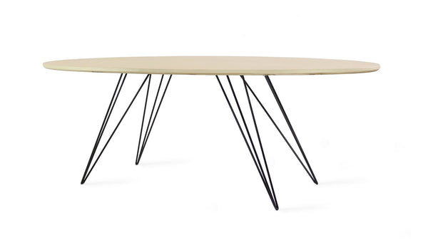 Tronk Williams Coffee Table - Oval Thin Maple Blood Red