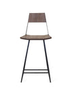 Tronk Clarkester Counter Stool 26" Walnut Black 