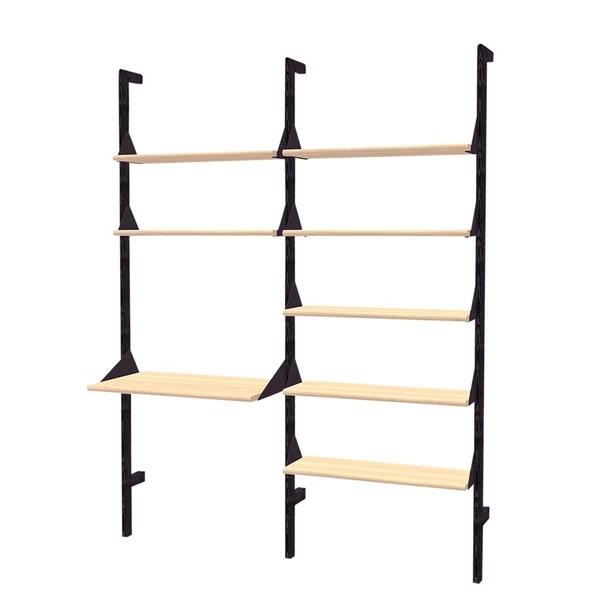 GUS Branch-2 Desk Shelving Unit Upright Ash Black/Brackets Black/Self Ash Blonde 