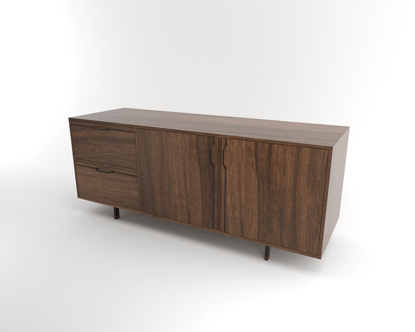 Tronk Chapman Small Credenza Storage Unit Walnut Black 