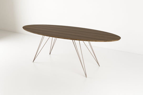Tronk Williams Coffee Table - Oval Thin Maple Blood Red