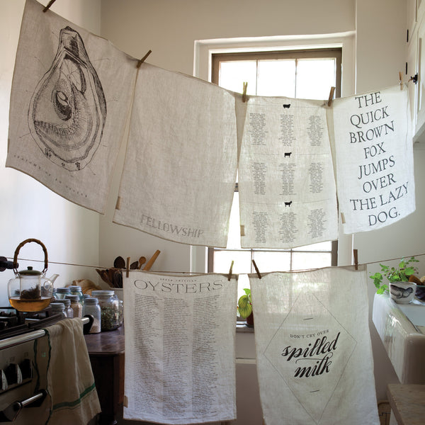 Sir Madam Pure Linen Tea Towel - North American Oysters