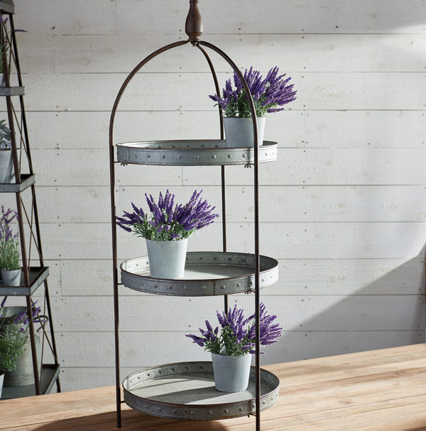 Napa Home & Garden Galvanized Round 3-Tier Display Stand