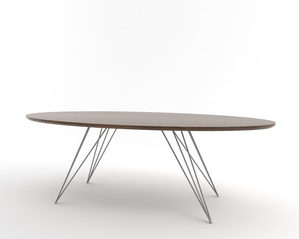 Tronk Williams Coffee Table - Oval Thin Maple Blood Red