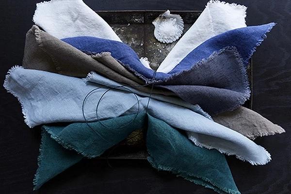 Canvas Home Lithuanian Linen Fringe Napkin - Set of 4 Dove 