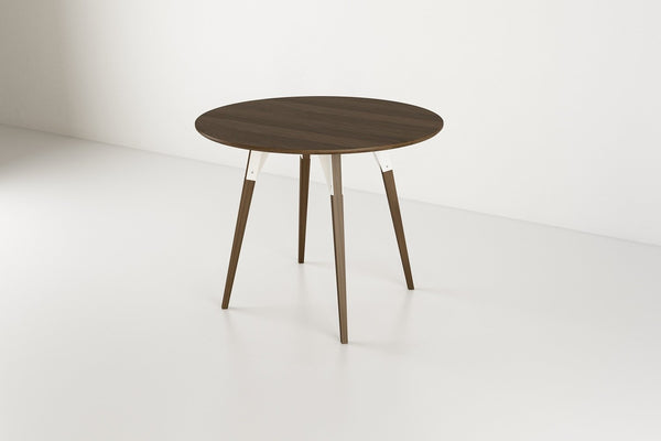 Tronk Clarke Dining Table - Circular Small Walnut Black