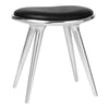 Mater Low Stool Aluminum Black Leather 