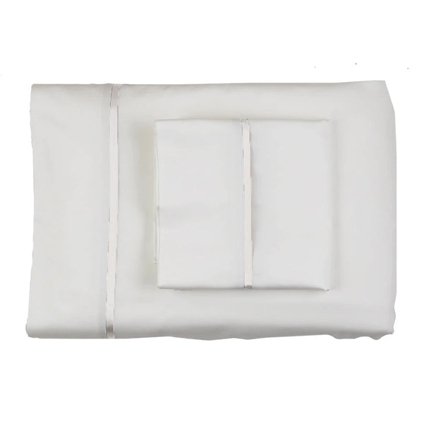 Ann Gish Cotton Sheet Set w/ Charmeuse Trim