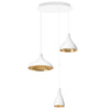 Pablo Swell Chandelier - 3 White / Brass 