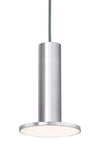 Pablo Cielo One Light Pendant Satin Aluminum Light with Grey Cord 