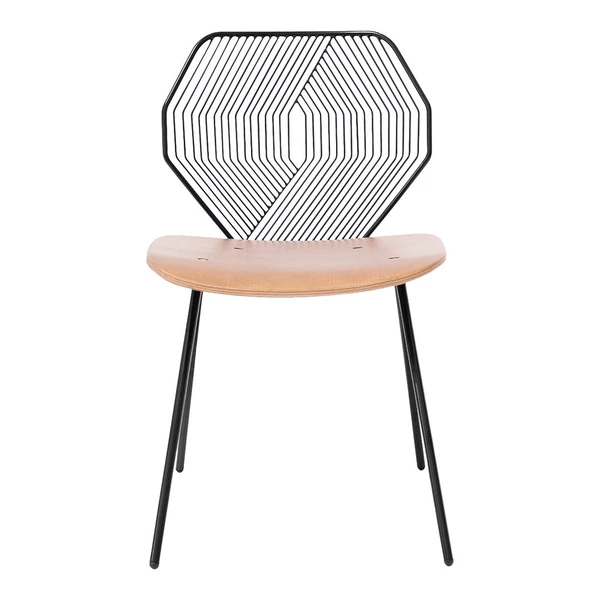 BEND Wood and Wire Chair Black 