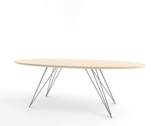 Tronk Williams Coffee Table - Oval Thin Maple Blood Red