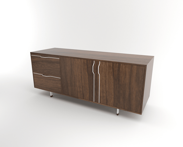 Tronk Chapman Small Credenza Storage Unit Walnut Black 