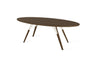 Tronk Clarke Coffee Table - Thin Oval Walnut White 