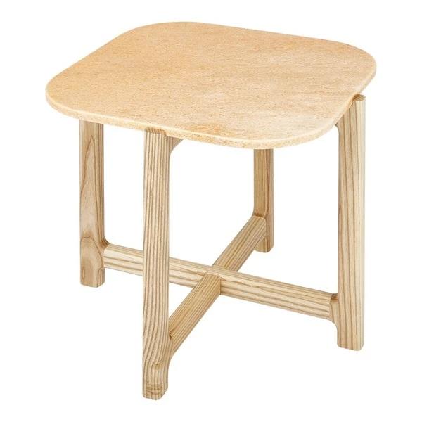 GUS Quarry End Table Bianca Marble Ash Natural 