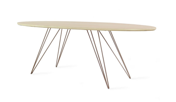 Tronk Williams Coffee Table - Oval Thin Maple Blood Red
