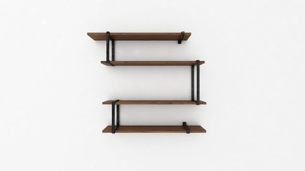 Tronk Evans Shelving System Package A Black Walnut