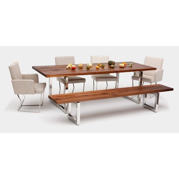 ARTLESS GAX 16 Bench - Wood 48"W X 16"D X 18"H Stainless Steel 
