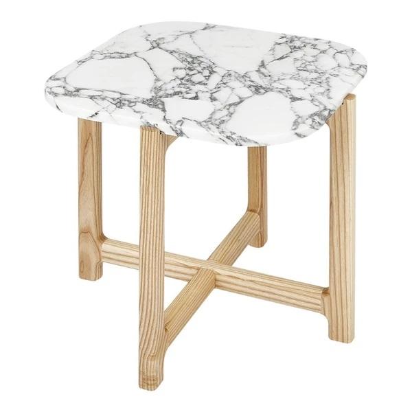 GUS Quarry End Table Bianca Marble Ash Natural 