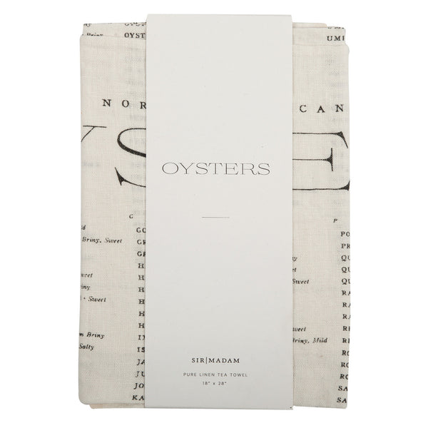 Sir Madam Pure Linen Tea Towel - North American Oysters