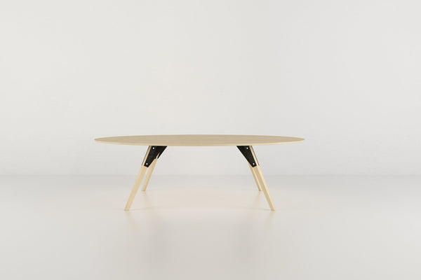 Tronk Clarke Coffee Table - Oval Small Walnut Black