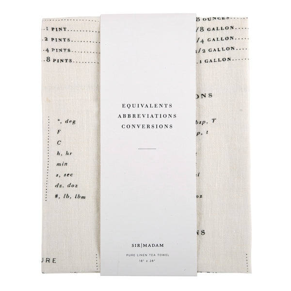 Sir Madam Pure Linen Tea Towel - Measures